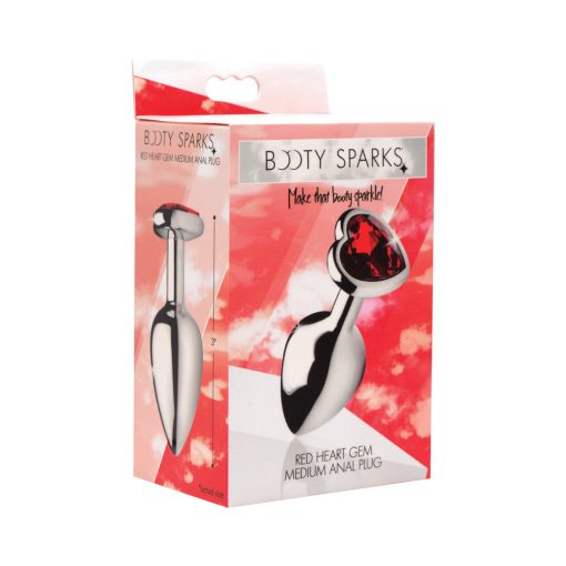 Booty Sparks Red Heart Gem Anal Plug M