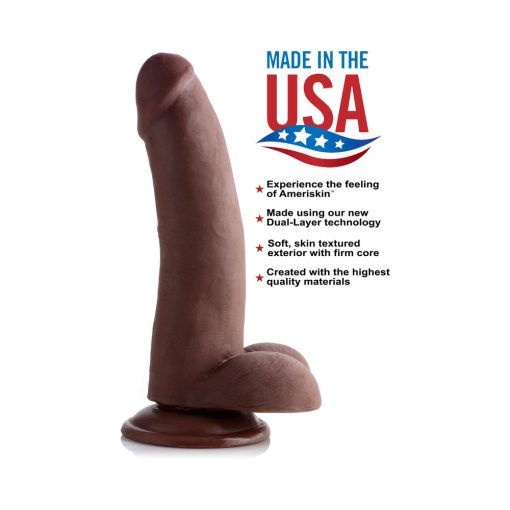 Usa Cocks 8 In. Ameriskin Dual Density Dildo Dark - Image 8