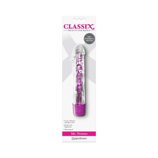 Classix Mr. Twister 6.5 In. Vibrator And Sleeve Set Pink