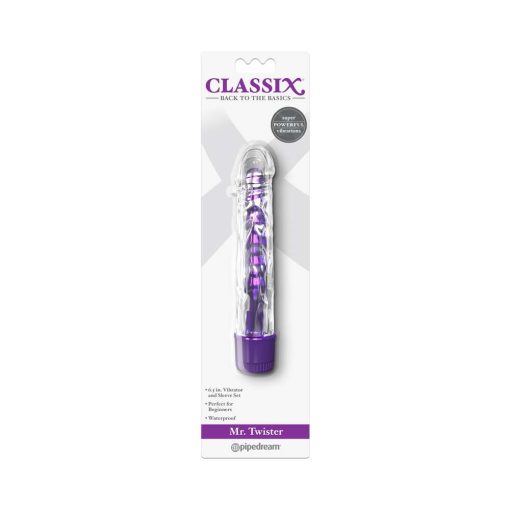Classix Mr. Twister 6.5 In. Vibrator And Sleeve Set Purple