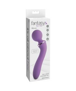 Fantasy For Her Duo Wand Massage-Her Rechargeable Silicone Dual-Ended Vibrator Purple