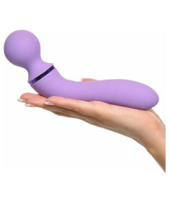 Fantasy For Her Duo Wand Massage-Her Rechargeable Silicone Dual-Ended Vibrator Purple