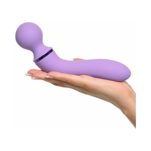 Fantasy For Her Duo Wand Massage-Her Rechargeable Silicone Dual-Ended Vibrator Purple - Image 6