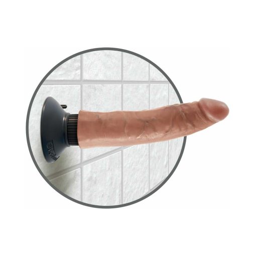 King Cock 7 In. Vibrating Cock Poseable Dildo With Suction Cup Tan - Image 4