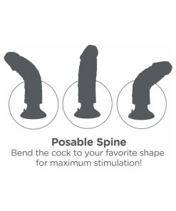 King Cock 9 In. Vibrating Cock With Balls Poseable Suction Cup Dildo Tan
