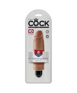 King Cock 6 In. Vibrating Stiffy Realistic Dildo Tan