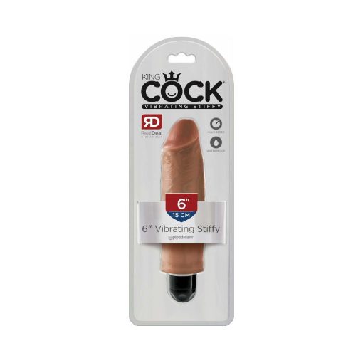 King Cock 6 In. Vibrating Stiffy Realistic Dildo Tan