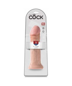 King Cock 11 In. Cock Realistic Dildo With Suction Cup Beige