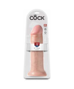 King Cock 12 In. Cock Realistic Dildo With Suction Cup Beige