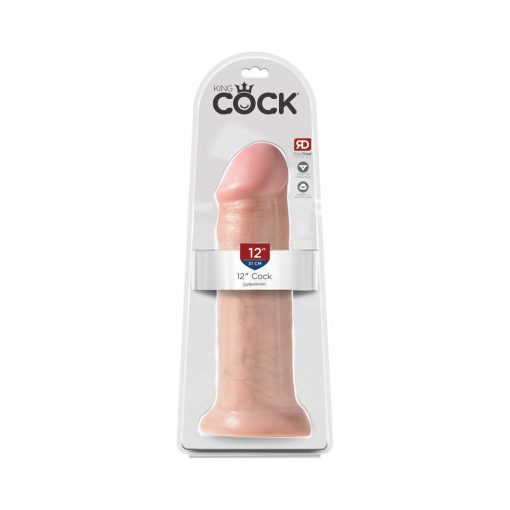 King Cock 12 In. Cock Realistic Dildo With Suction Cup Beige