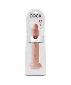 King Cock 13 In. Cock Realistic Dildo With Suction Cup Beige