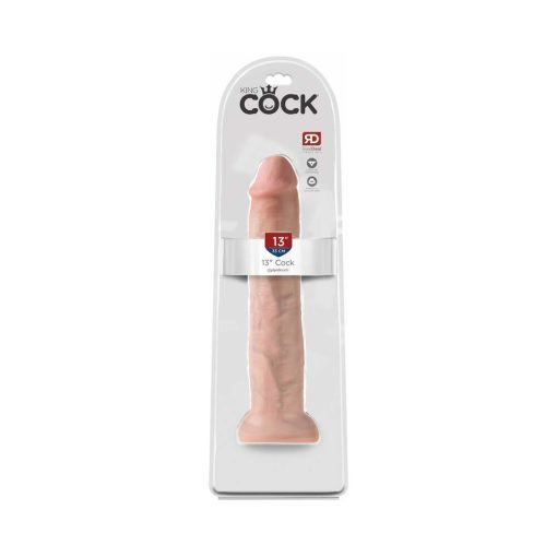 King Cock 13 In. Cock Realistic Dildo With Suction Cup Beige