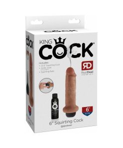 King Cock 6 In. Squirting Cock Realistic Dildo Tan