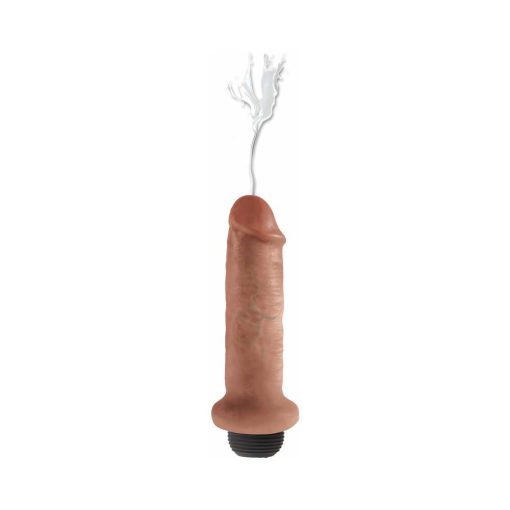 King Cock 6 In. Squirting Cock Realistic Dildo Tan - Image 3