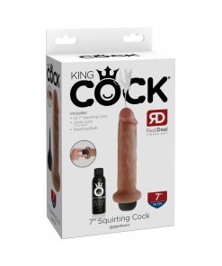 King Cock 7 In. Squirting Cock Realistic Dildo Tan