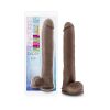 Au Naturel Daddy 14 In. Posable Dual Density Dildo With Balls Brown