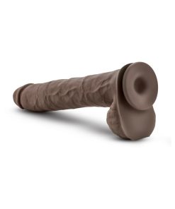 Au Naturel Daddy 14 In. Dual Density Dildo With Balls – Brown
