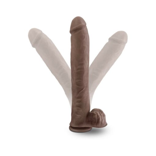 Au Naturel Daddy 14 In. Posable Dual Density Dildo With Balls Brown - Image 7