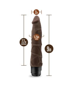 Dr. Skin Vibe 1 Realistic 9 In. Vibrating Dildo Brown