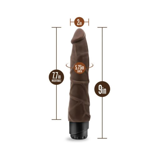 Dr. Skin Vibe 1 Realistic 9 In. Vibrating Dildo Brown - Image 8