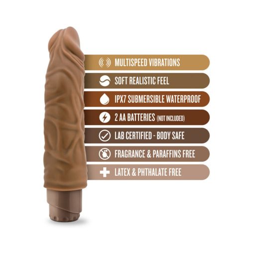Dr. Skin Vibe 10 Realistic 8.5 In. Vibrating Dildo Tan - Image 6