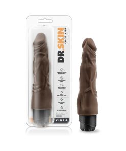 Dr. Skin Vibe 4 Realistic 8 In. Vibrating Dildo Brown
