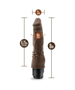 Dr. Skin Vibe 4 Realistic 8 In. Vibrating Dildo Brown