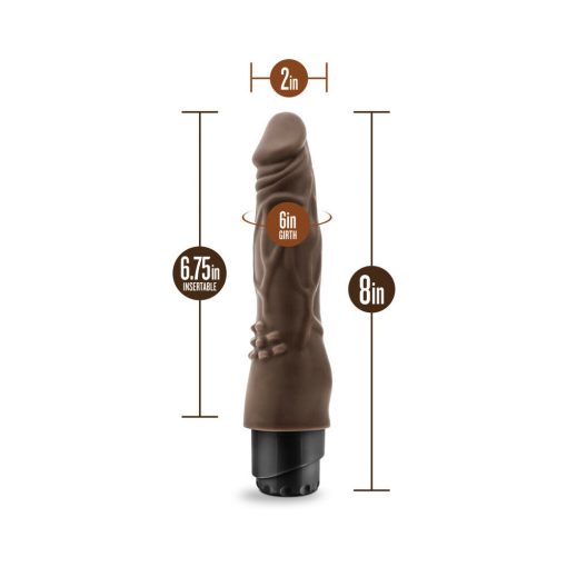 Dr. Skin Vibe 4 Realistic 8 In. Vibrating Dildo Brown - Image 8