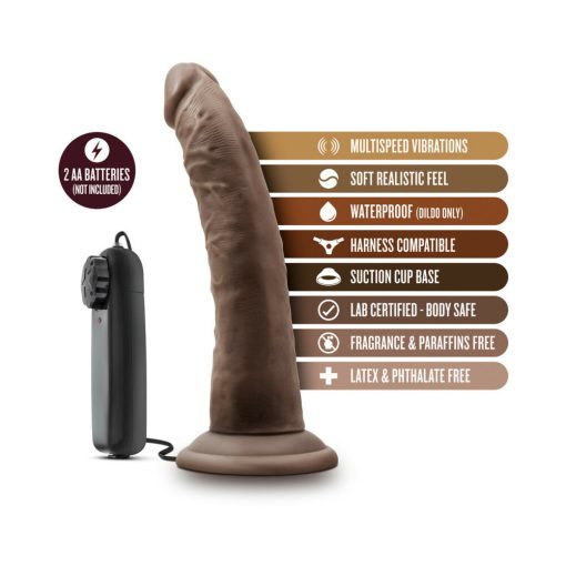 Dr. Skin Dr. Dave Realistic 7 In. Vibrating Dildo Brown - Image 6