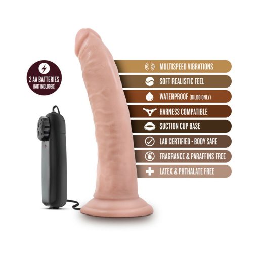 Dr. Skin Dr. Dave Realistic 7 In. Vibrating Dildo Beige - Image 6
