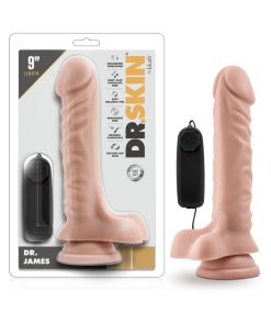 Dr. Skin Dr. James Realistic 9 In. Vibrating Dildo With Balls Beige