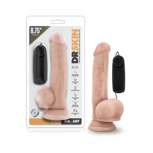 Dr. Skin Dr. Jay Realistic 8.75 In. Vibrating Dildo With Balls Beige