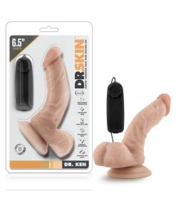 Dr. Skin Dr. Ken Realistic 6.5 In. Vibrating Dildo With Balls Beige