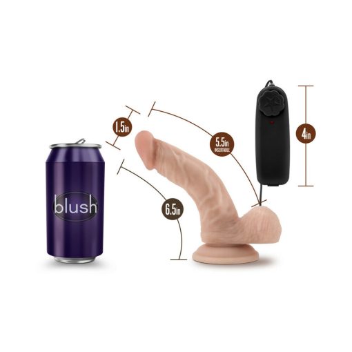 Dr. Skin Dr. Ken Realistic 6.5 In. Vibrating Dildo With Balls Beige - Image 8