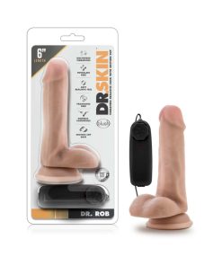 Dr. Skin Dr. Rob Realistic 6 In. Vibrating Dildo With Balls Beige