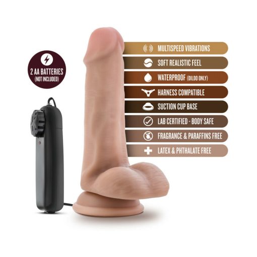 Dr. Skin Dr. Rob Realistic 6 In. Vibrating Dildo With Balls Beige - Image 6