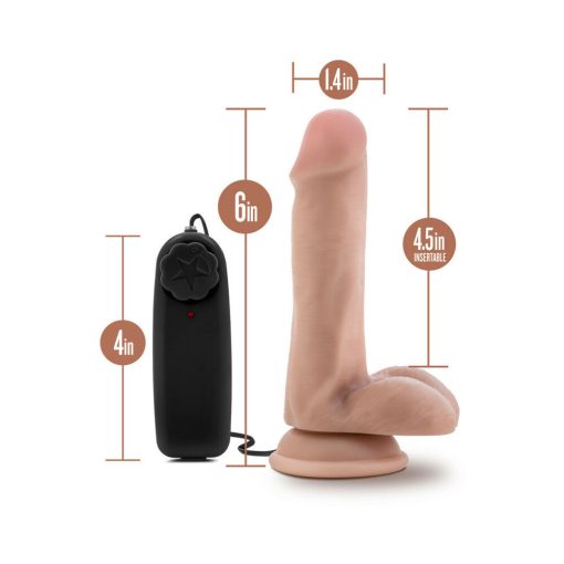 Dr. Skin Dr. Rob Realistic 6 In. Vibrating Dildo With Balls Beige - Image 8