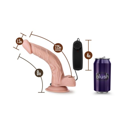 Dr. Skin Dr. Sean Realistic 8 In. Vibrating Dildo With Balls Beige - Image 6