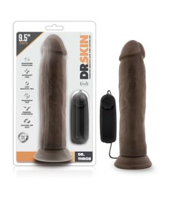 Dr. Skin Dr. Throb Realistic 9.5 In. Vibrating Dildo Brown