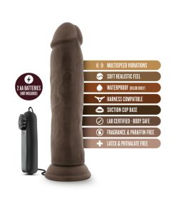 Dr. Skin Dr. Throb Realistic 9.5 In. Vibrating Dildo Brown