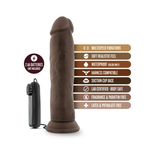 Dr. Skin Dr. Throb Realistic 9.5 In. Vibrating Dildo Brown - Image 4