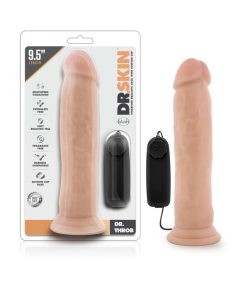 Dr. Skin Dr. Throb Realistic 9.5 In. Vibrating Dildo Beige