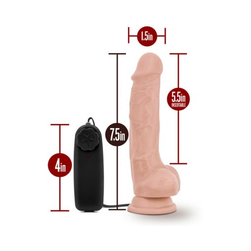 Dr. Skin Dr. Tim Realistic 7.5 In. Vibrating Dildo With Balls Beige - Image 6
