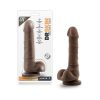 Dr. Skin Basic 7 Realistic 7.75 In. Dildo With Balls Brown