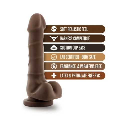 Dr. Skin Basic 7 Realistic 7.75 In. Dildo With Balls Brown - Image 6