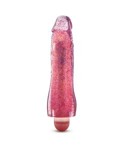 Glow Dicks Molly Color Changing 8 In. Vibrating Dildo Glitter Pink