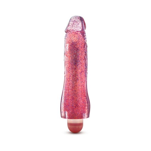 Glow Dicks Molly Color Changing 8 In. Vibrating Dildo Glitter Pink - Image 3