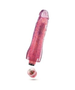 Glow Dicks Molly Color Changing 8 In. Vibrating Dildo Glitter Pink