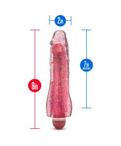 Glow Dicks Molly Color Changing 8 In. Vibrating Dildo Glitter Pink