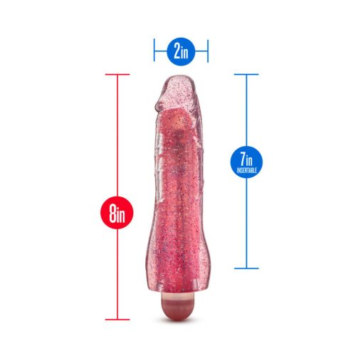 Glow Dicks Molly Color Changing 8 In. Vibrating Dildo Glitter Pink - Image 9